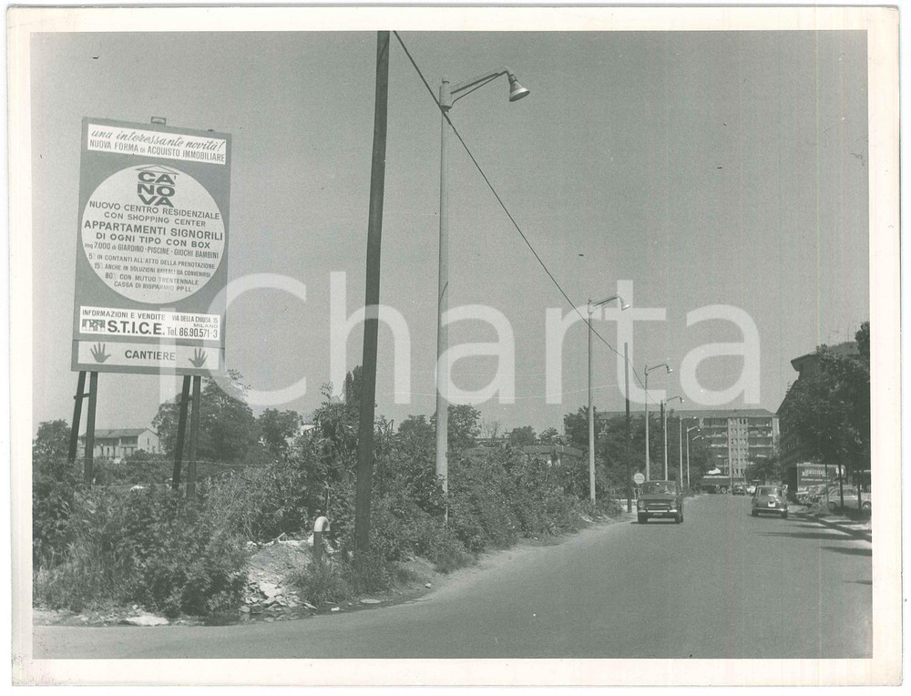 1967 AREA DI MILANO Immobiliare CANOVA Cartello nuovo centro residenziale - Foto