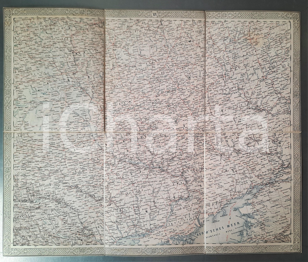 Mappa, planimetria storica 1847 Joseph SCHEDA  Westrussland  Ukraine  SÃ¼drussland Old map 49x40 1
