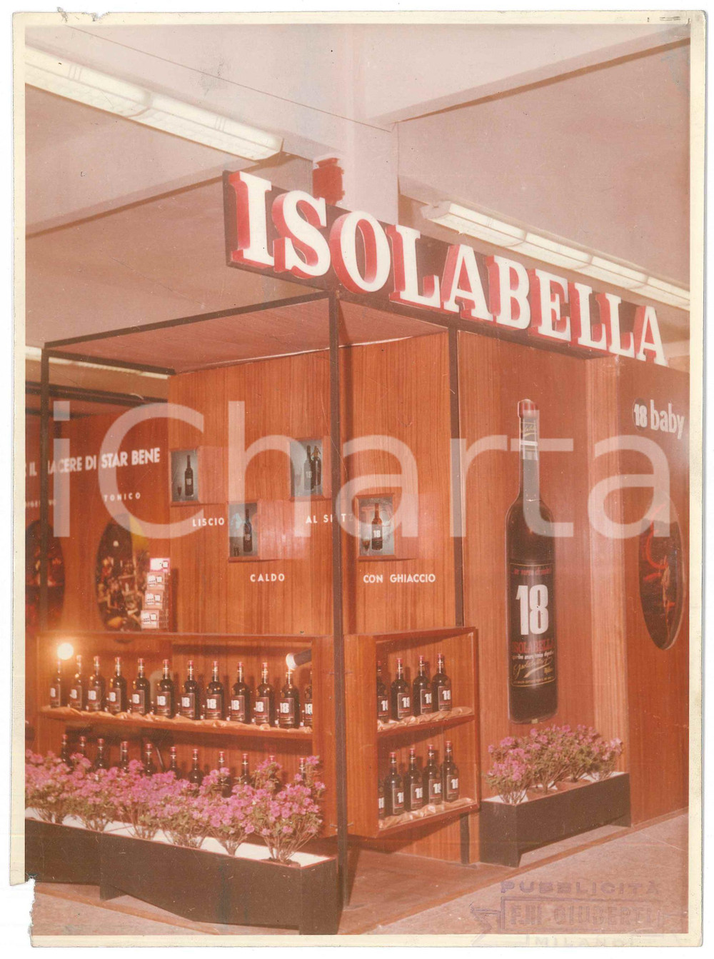 Fotografia d epoca originale 1961 FIERA DI MILANO ? Stand AMARO 18 ISOLABELLA Foto 17x23 cm 1