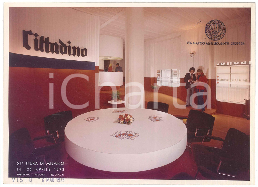 Fotografia d epoca originale 1973  51 FIERA DI MILANO Stand NORDITALIA ASSICURAZIONI Foto 24x18 cm 1 1