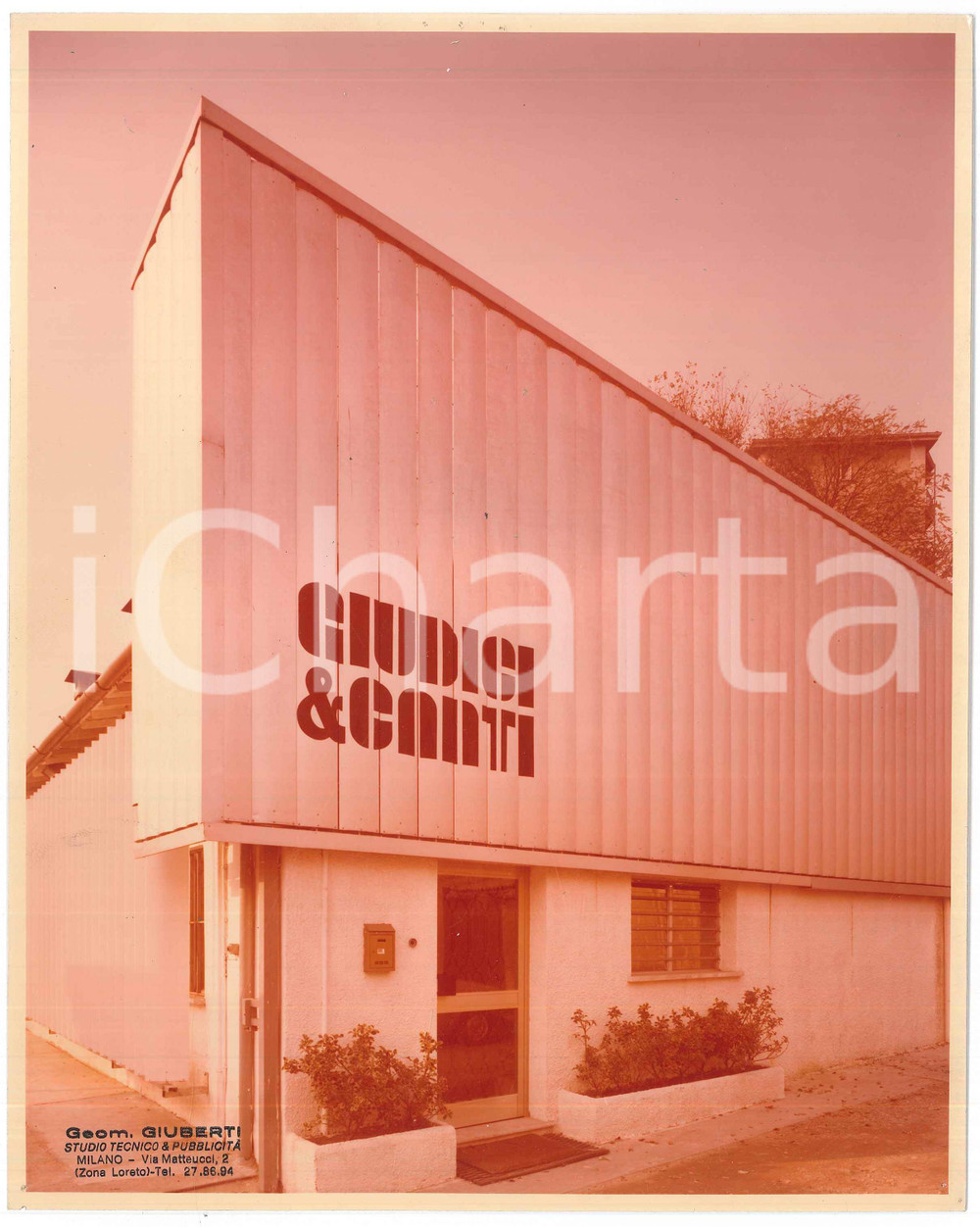 Fotografia d epoca originale 1977 AREA DI MILANO Serramenti GIUDICI E CONTI Sede  Foto 20x25 cm 1
