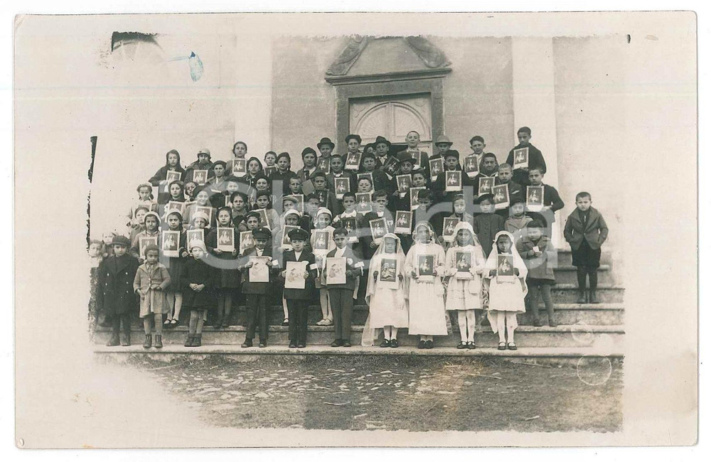 Fotografia d epoca originale 1920 ca COSTUME ITALIA Prima Comunione  Gruppo di bambini Foto 14x9 2 1