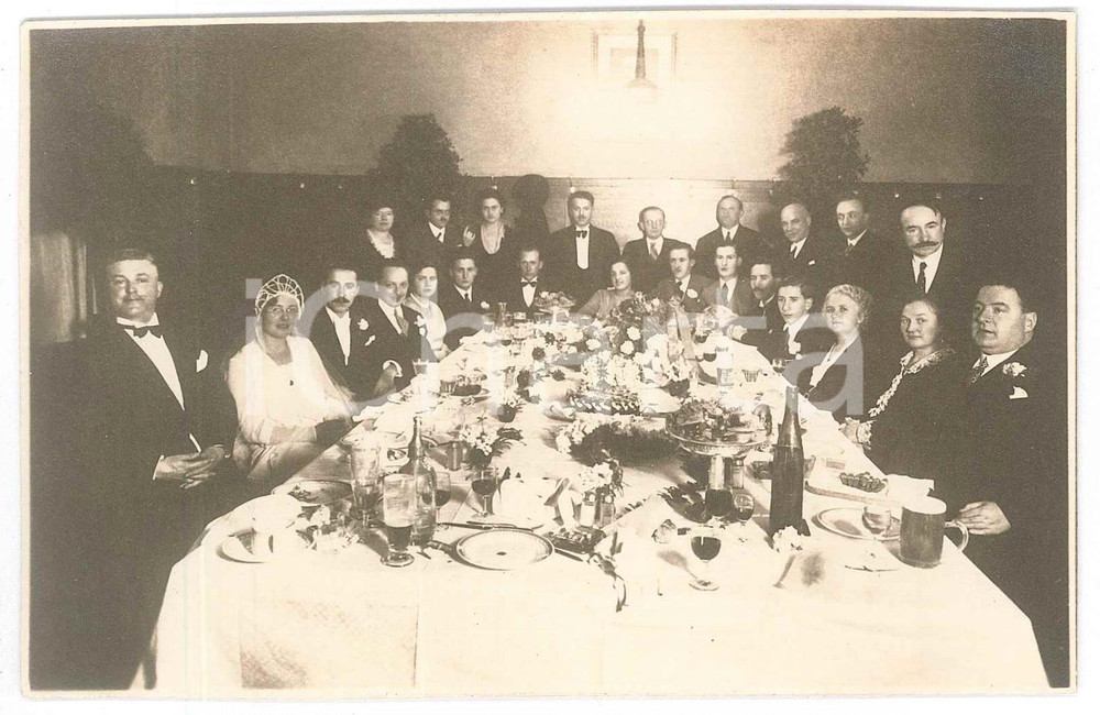 Fotografia d epoca originale 1931 GERMANIA  Pranzo di nozze Foto anonima 14x9 cm 1