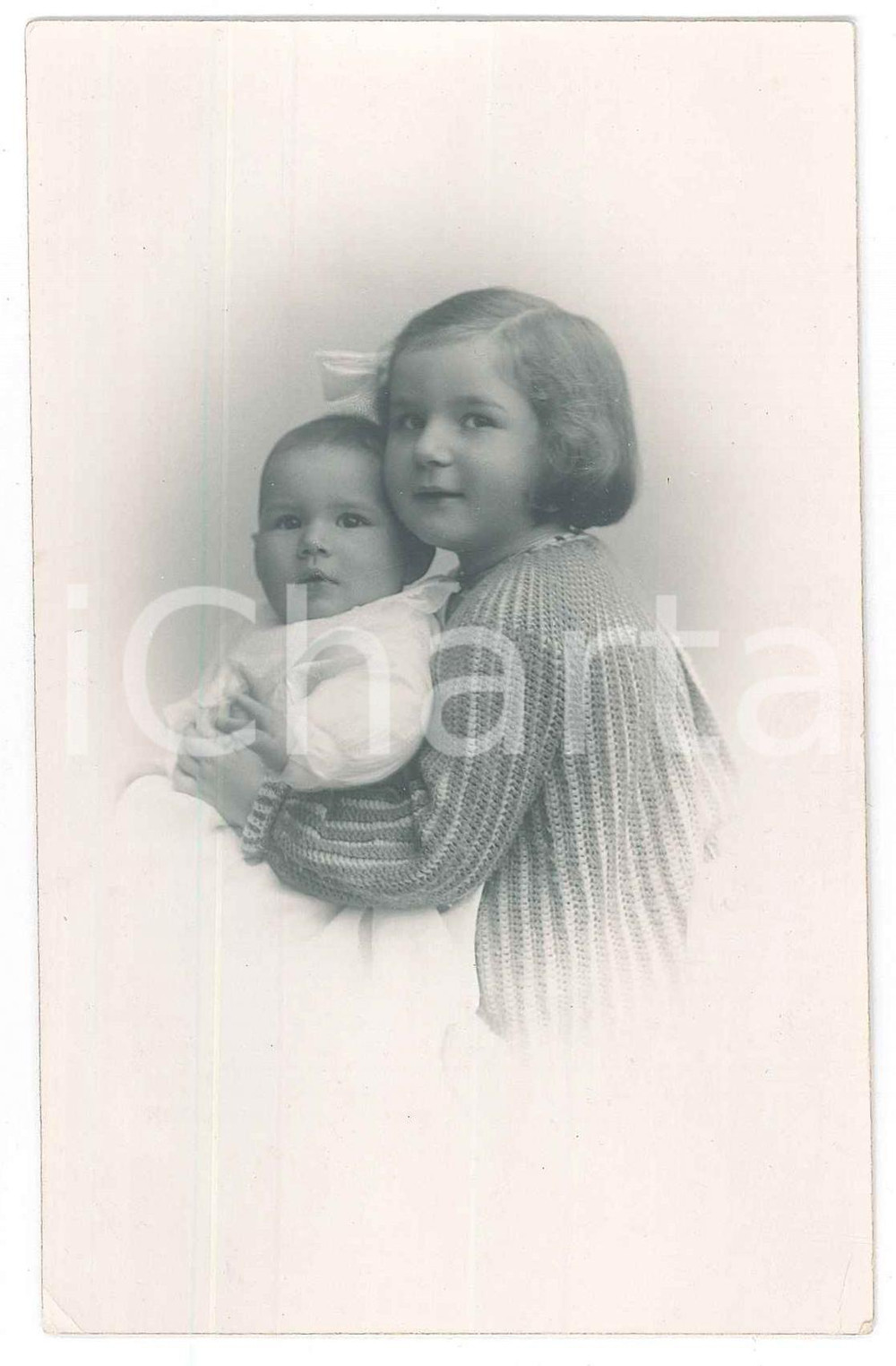 Fotografia d epoca originale 1936 BERGAMO Antonietta e Giancarlo PANDINI bambini Foto R. BETTONI 9x14 cm 1