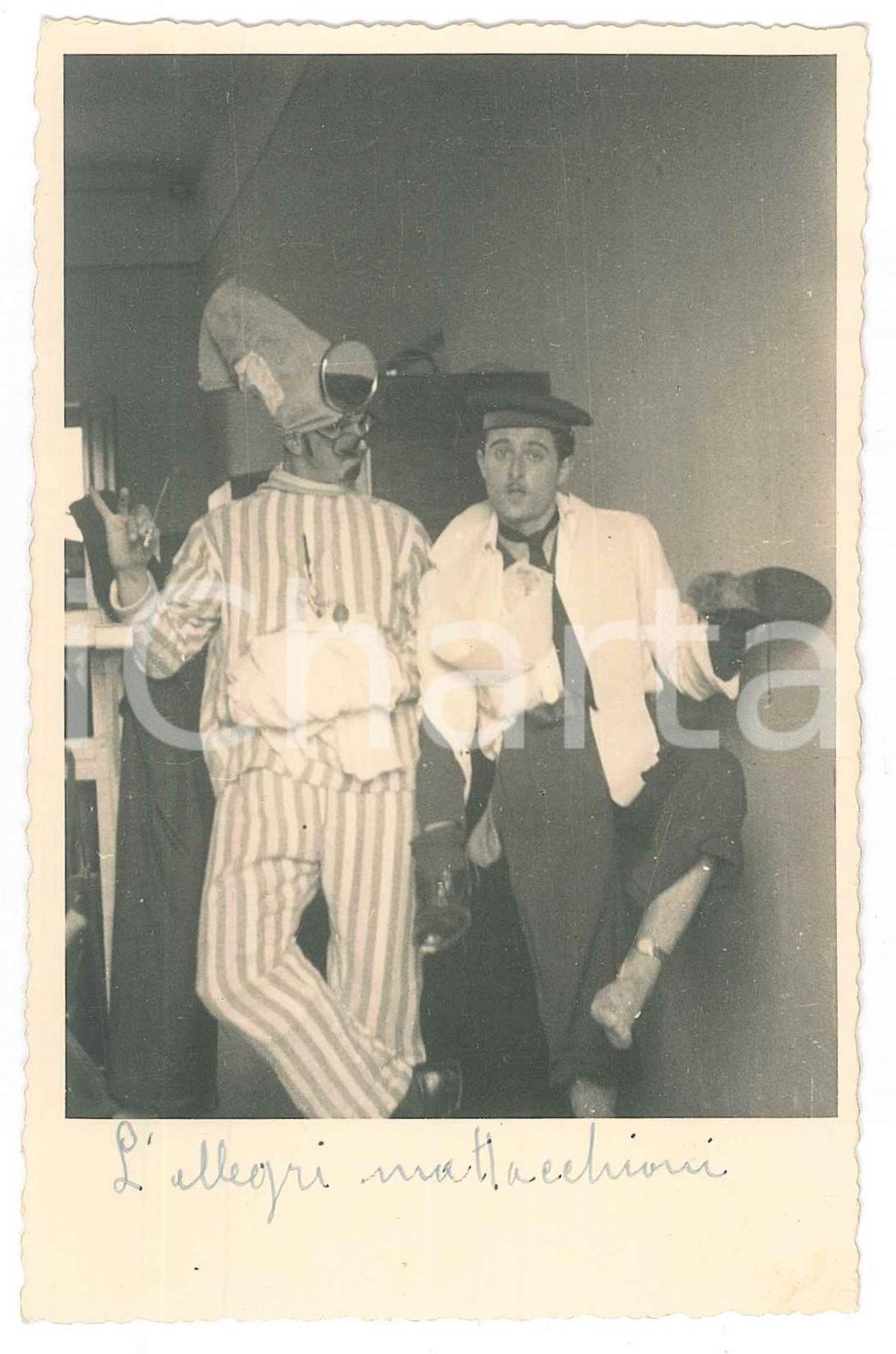 Fotografia d epoca originale 1945 ca BRESCIA  GOLIARDIA  L allegri mattacchioni  Foto DE ZARDO 9x14 cm 1