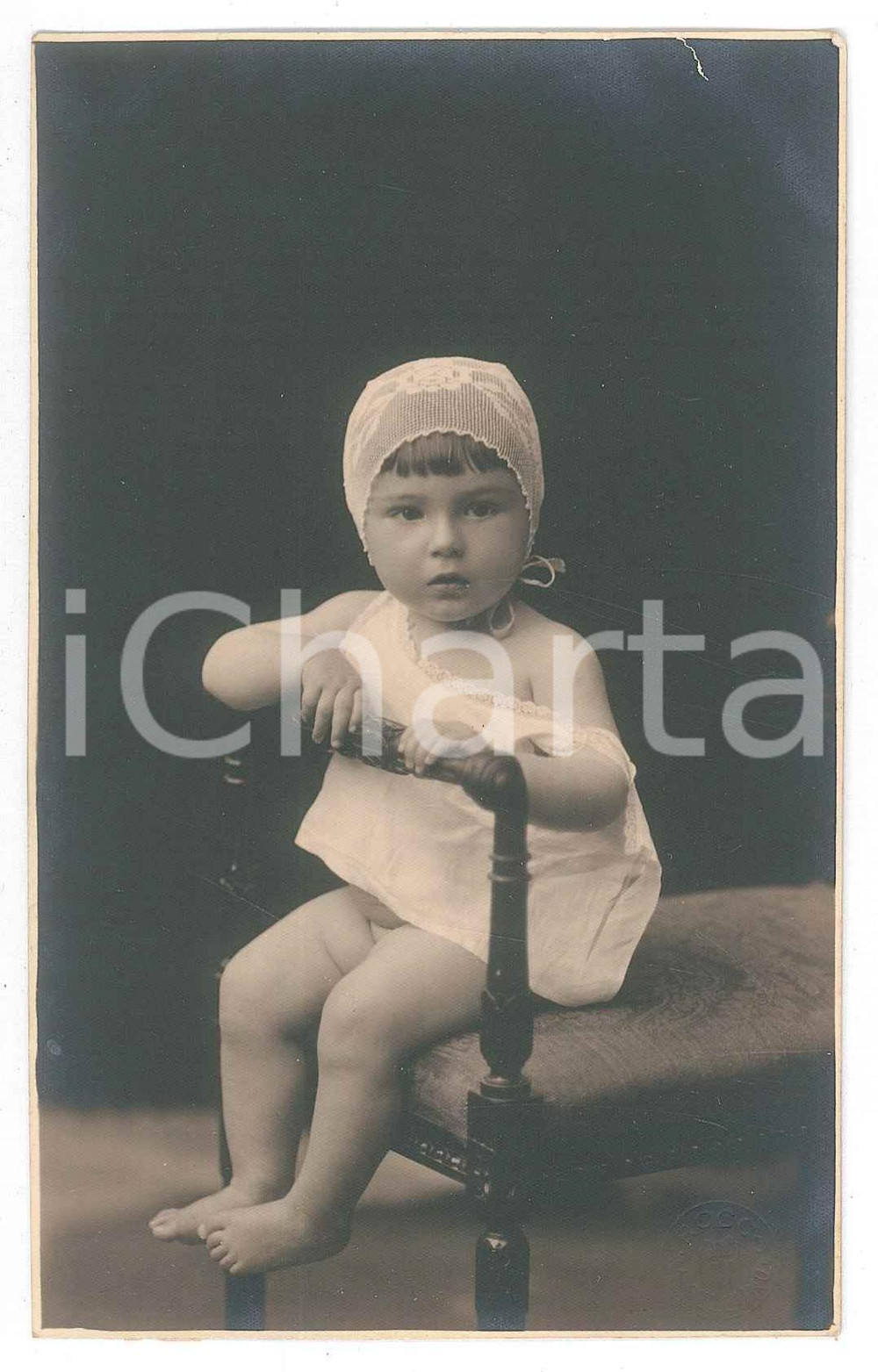 Fotografia d epoca originale 1925 ca BELLUNO Lina BAROZZI a 14 mesi  Ritratto Foto A. ROCCO 9x14 cm 1