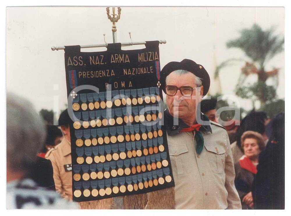 Fotografia d epoca originale 1989 ROMA Ass. Naz. Arma Milizia  Foto Umberto SCARONI Autografo 15x10 cm 1