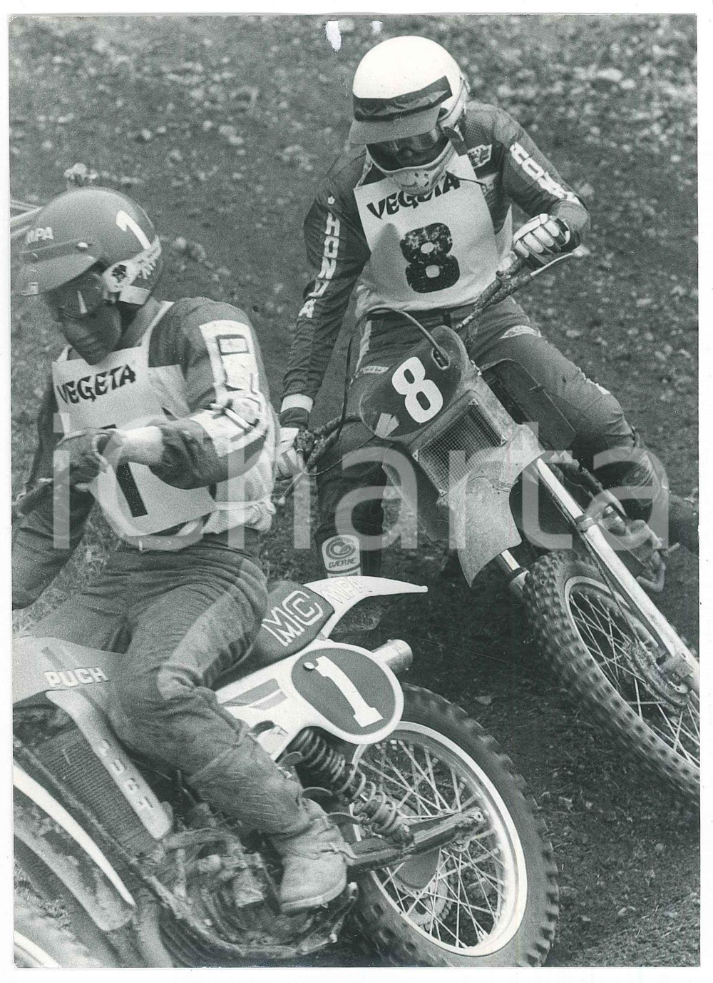 Fotografia d epoca originale 1981 NEMBRO Campionato italiano MOTOCROSS Moto PUCH MC Foto 12x18 cm 1