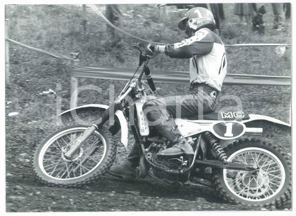 Fotografia d epoca originale 1981 NEMBRO Campionato italiano MOTOCROSS Moto PUCH MC Foto 18x12 cm 1 1