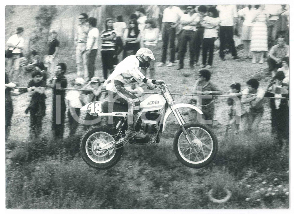 Fotografia d epoca originale 1981 NEMBRO Campionato italiano MOTOCROSS Moto KTM Foto 18x12 cm 1 1