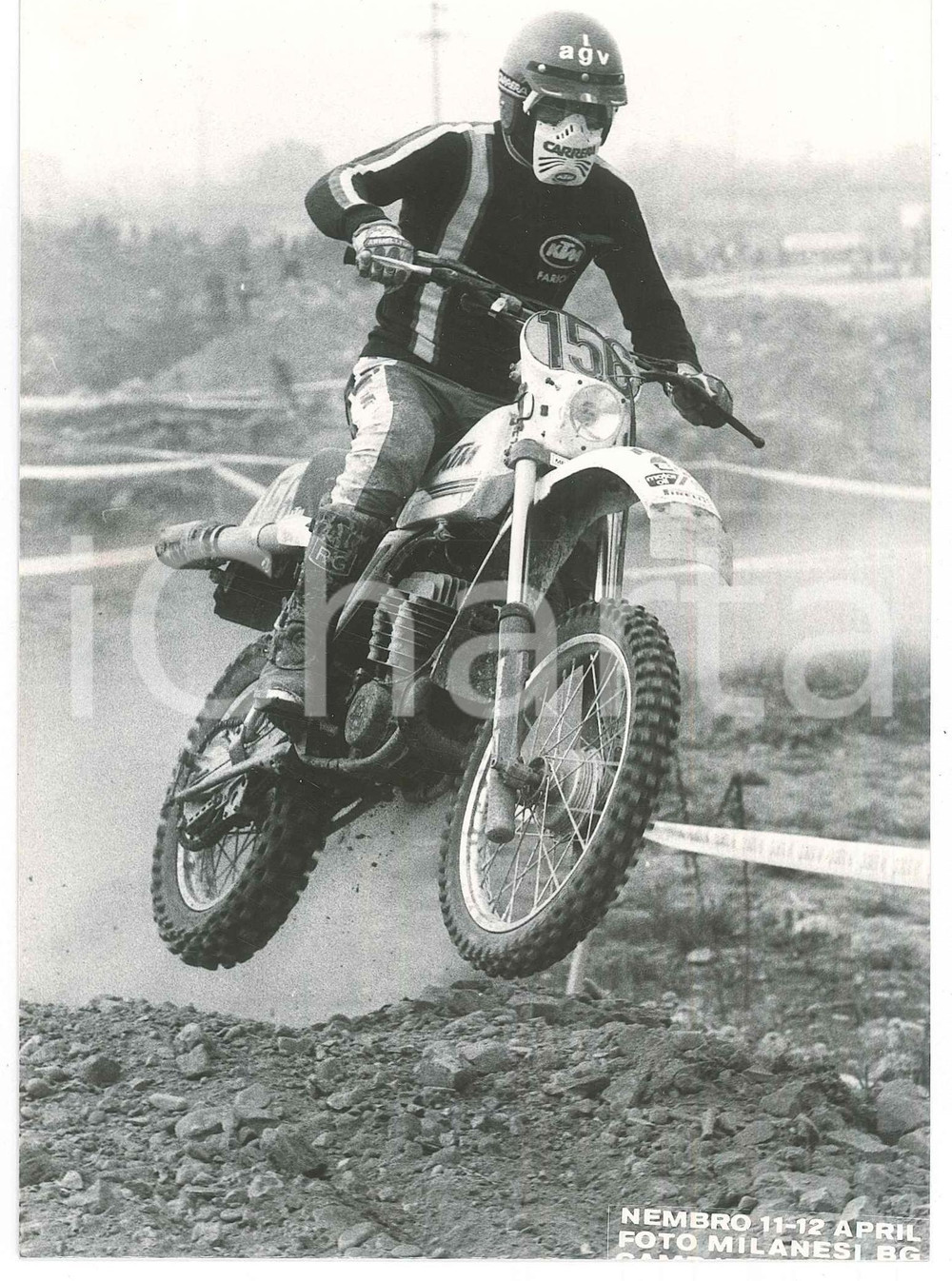 Fotografia d epoca originale 1981 NEMBRO Campionato italiano MOTOCROSS Moto KTM Foto 12x18 cm 5 1