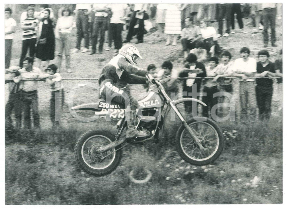 Fotografia d epoca originale 1981 NEMBRO Campionato italiano MOTOCROSS Moto VILLA Foto 18x12 cm 1
