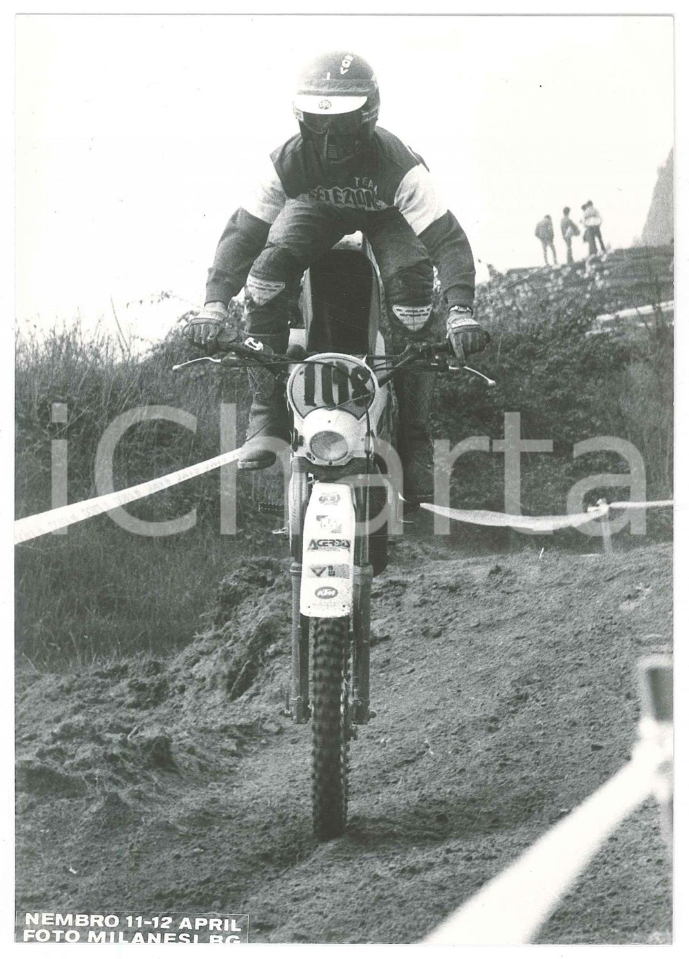 Fotografia d epoca originale 1981 NEMBRO Campionato italiano MOTOCROSS Foto 12x18 cm 1 1
