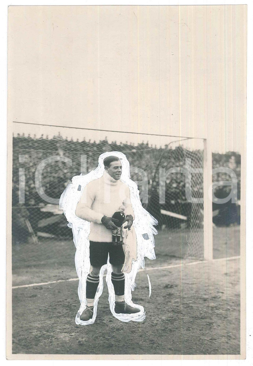 Fotografia d epoca originale 1924 MILANO CALCIO  ITALIASPAGNA 00  Portiere Ricardo ZAMORA Foto RARA 1