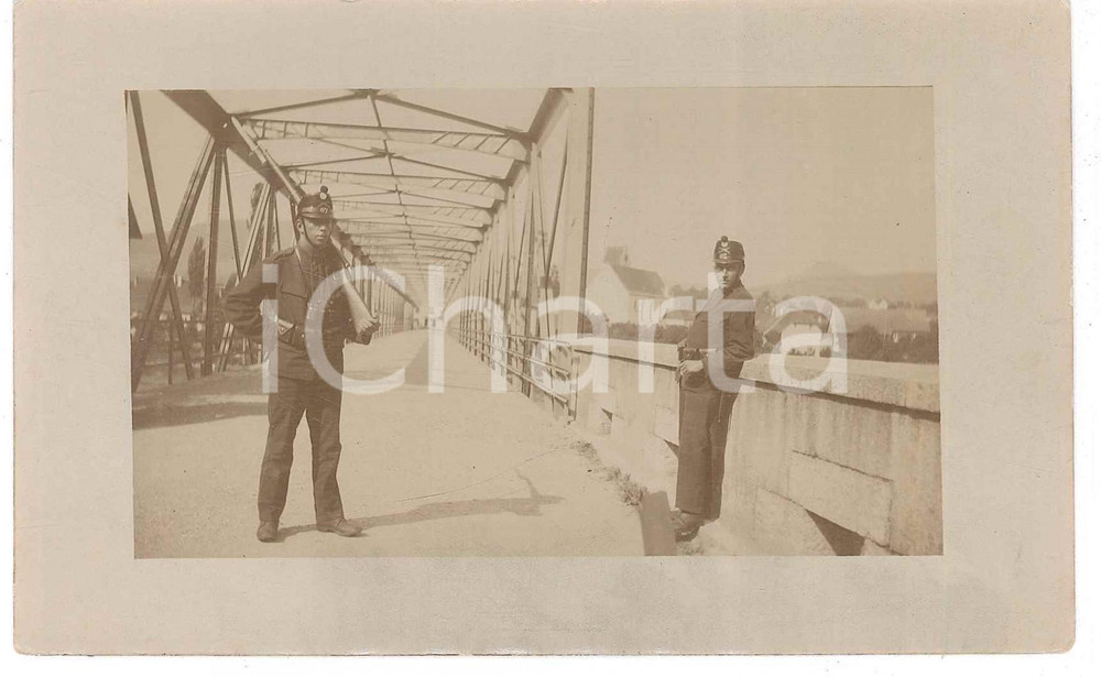 1915 ca WW1 REGIO ESERCITO 67° Regg. Artiglieria - Sentinelle su un ponte - Foto