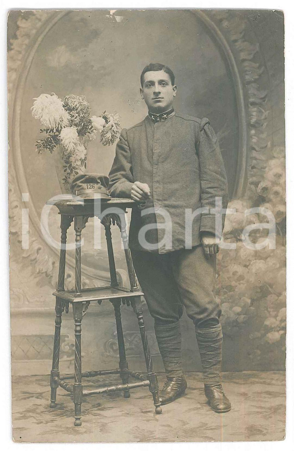 Fotografia d epoca originale 1915 ca WW1 REGIO ESERCITO MILANO Ufficiale 126° regg. fanteria Foto ZANINI 1