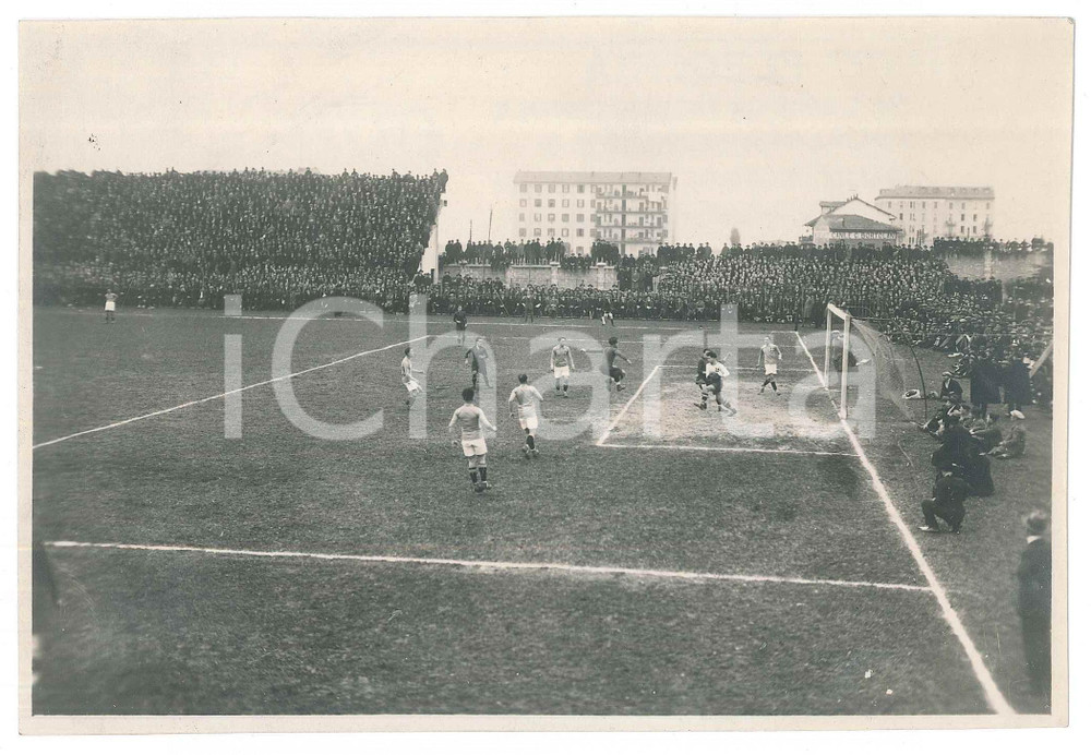 Fotografia d epoca originale 1924 MILANO CALCIO Stadio Viale Lombardia  ITALIASPAGNA 00 Azione Foto RARA 1