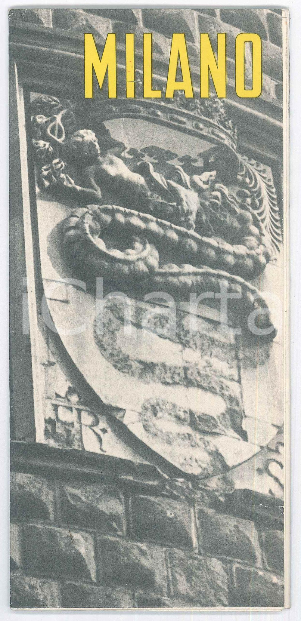 Materiale pubblicitario d’epoca 1956 TURISMO  MILANO  Pieghevole illustrato VINTAGE con mappa 1