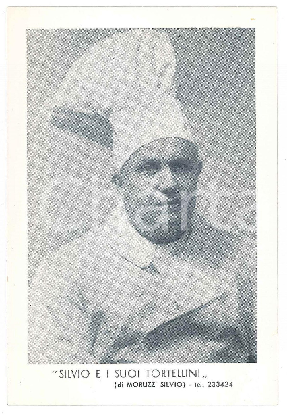 Cartolina originale da collezione 1950 ca BOLOGNA  Ristorante Silvio e i suoi tortellini  Cartolina 1