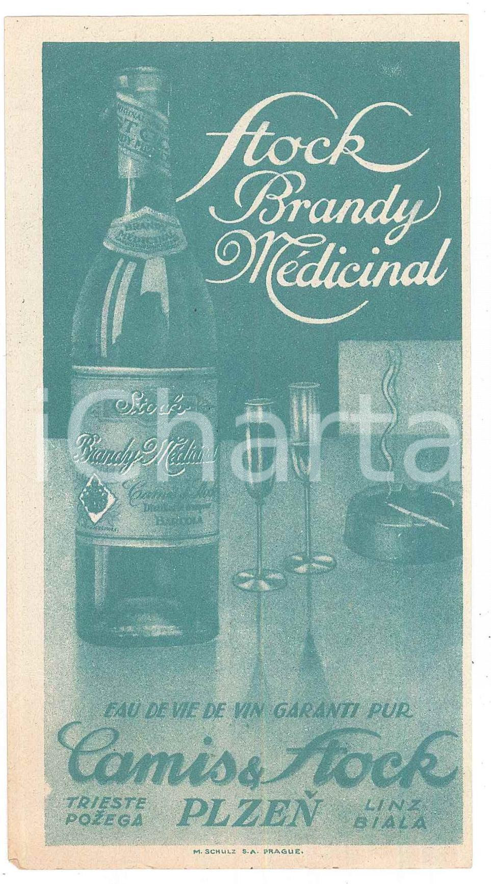 Materiale pubblicitario d’epoca 1935 CAMIS & STOCK  STOCK Brandy Medicinal  Biglietto pubblicitario 1