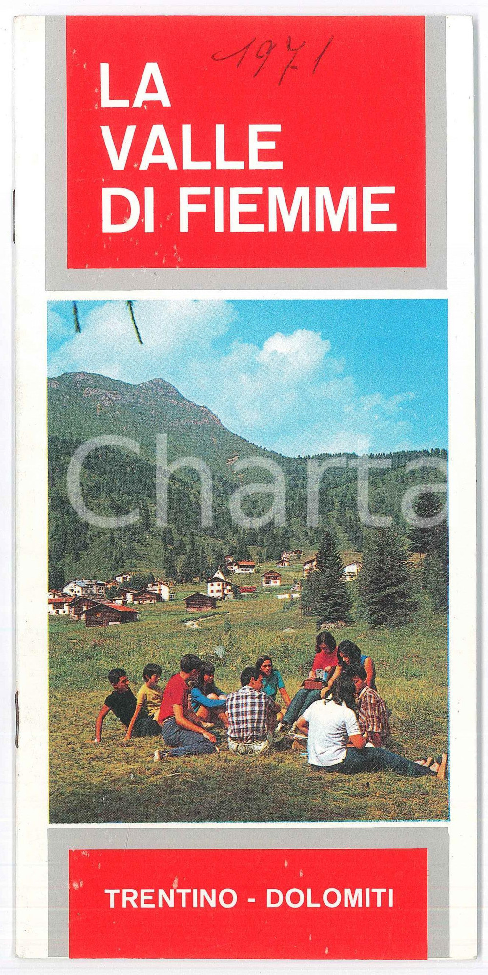 Materiale pubblicitario d’epoca 1971 TURISMO  TRENTINO  DOLOMITI  VAL DI FIEMME Brochure illustrata 1