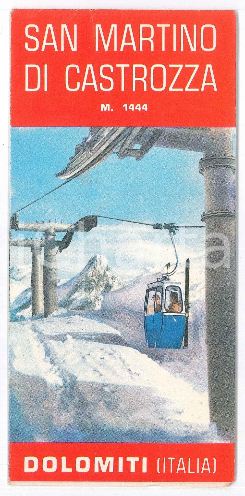 Materiale pubblicitario d’epoca 1960 ca TURISMO  DOLOMITI  SAN MARTINO DI CASTROZZA Pieghevole con mappa 1