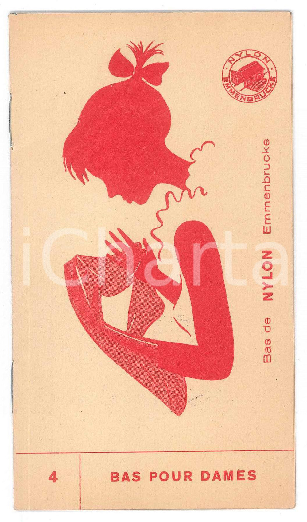 Materiale pubblicitario d’epoca 1960 ca EMMENBRUCKE SUISSE Nylon  Bas de dames  Brochure 10 p. 1