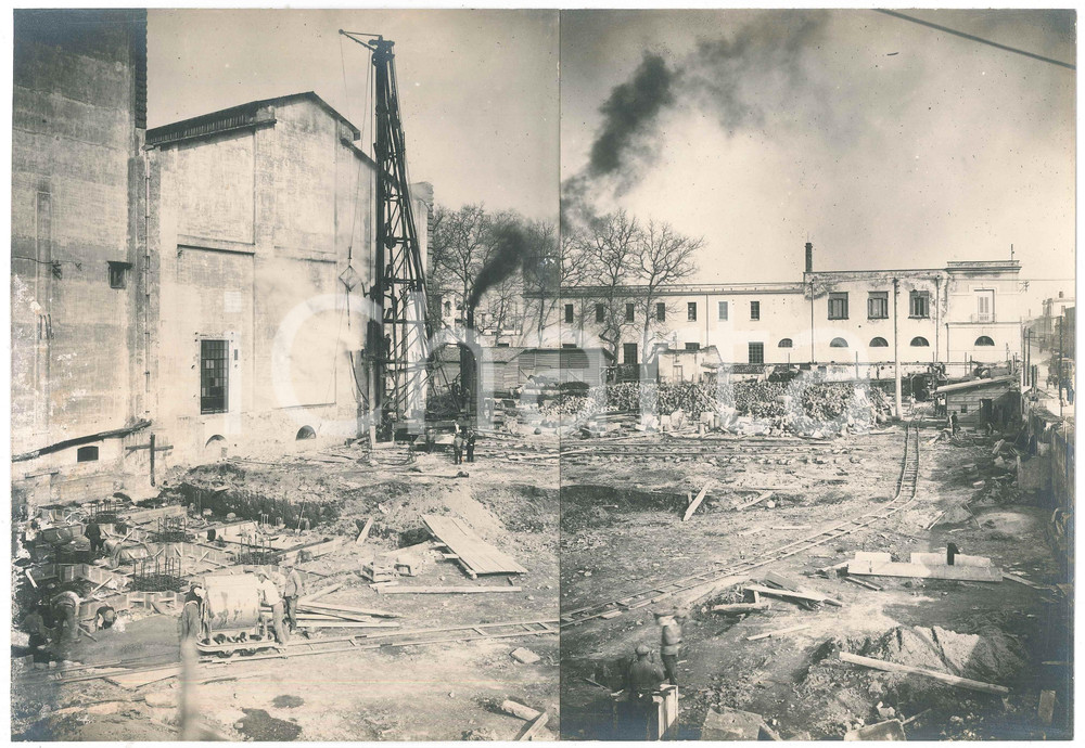 1931 NAPOLI Cantiere centrale termica ENTE AUTONOMO VOLTURNO Foto panoramica 4