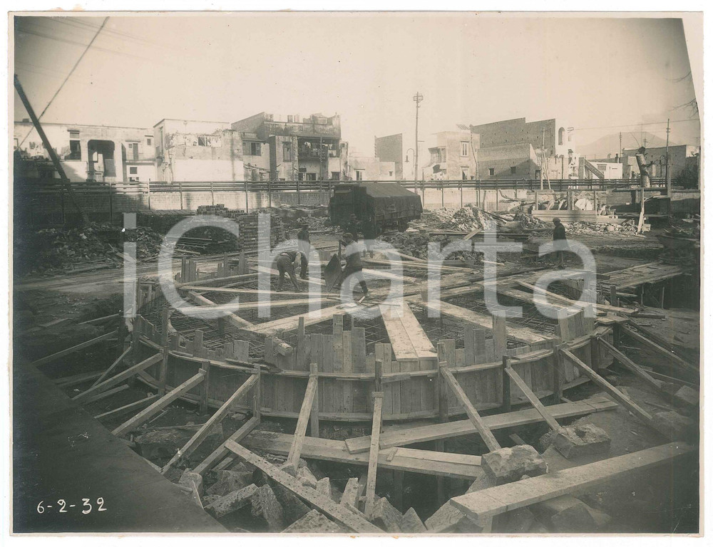 Documento originale, autentico 1932 NAPOLI Centrale termica ENTE AUTONOMO VOLTURNO Fondazione serbatoio nafta 1