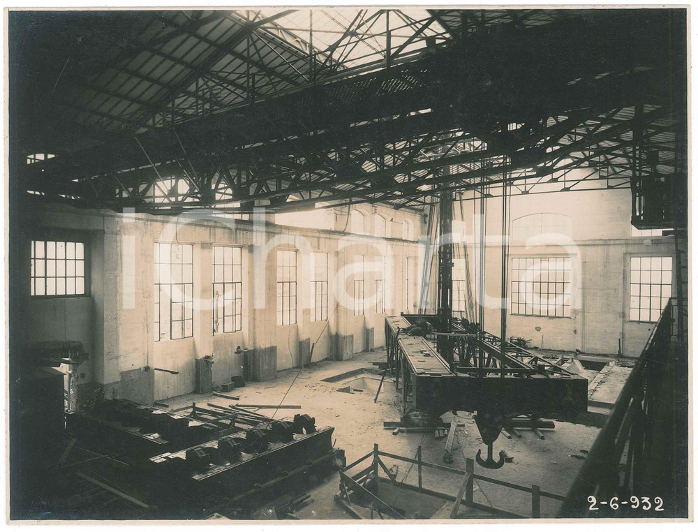 Fotografia d epoca originale 1932 NAPOLI Centrale termica ENTE AUTONOMO VOLTURNO Elevazione carro ponte 1 1
