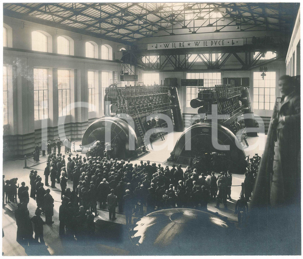 Documento originale, autentico 1932 NAPOLI Inaugurazione centrale termica ENTE AUTONOMO VOLTURNO Foto 26x22 cm 1