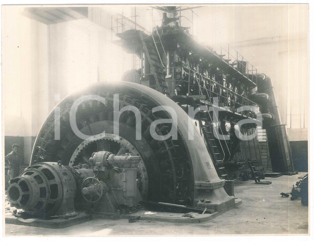 1932 NAPOLI Centrale termica ENTE AUTONOMO VOLTURNO Montaggio del macchinario