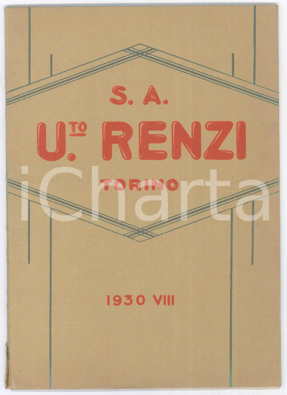 1930 TORINO SocietÃ  Umberto RENZI - Catalogo chioschi, orinatoi e latrine Raro catalogo illustrato, originale d'epoca, della ditta con sede in via Tiziano 7.Presenti schede singole all'interno, non rilegate, illustrate b/n.PAGINE: 150AVVERTENZAPer le sue caratteristiche di pregio e rarit&agrave;, l'oggetto &egrave; stato selezionato per la collezione privata di ICharta   FAIR/discreto strappo lungo il dorso Formato: 17x24 cm originale e autentica 1