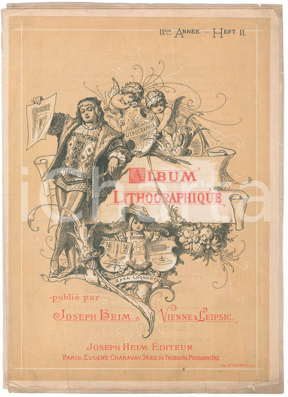 Materiale pubblicitario d’epoca 1910 ca ALBUM LITOGRAPHIQUE PubliÃ© par Joseph HEIM  VIENNE Leipsic 1