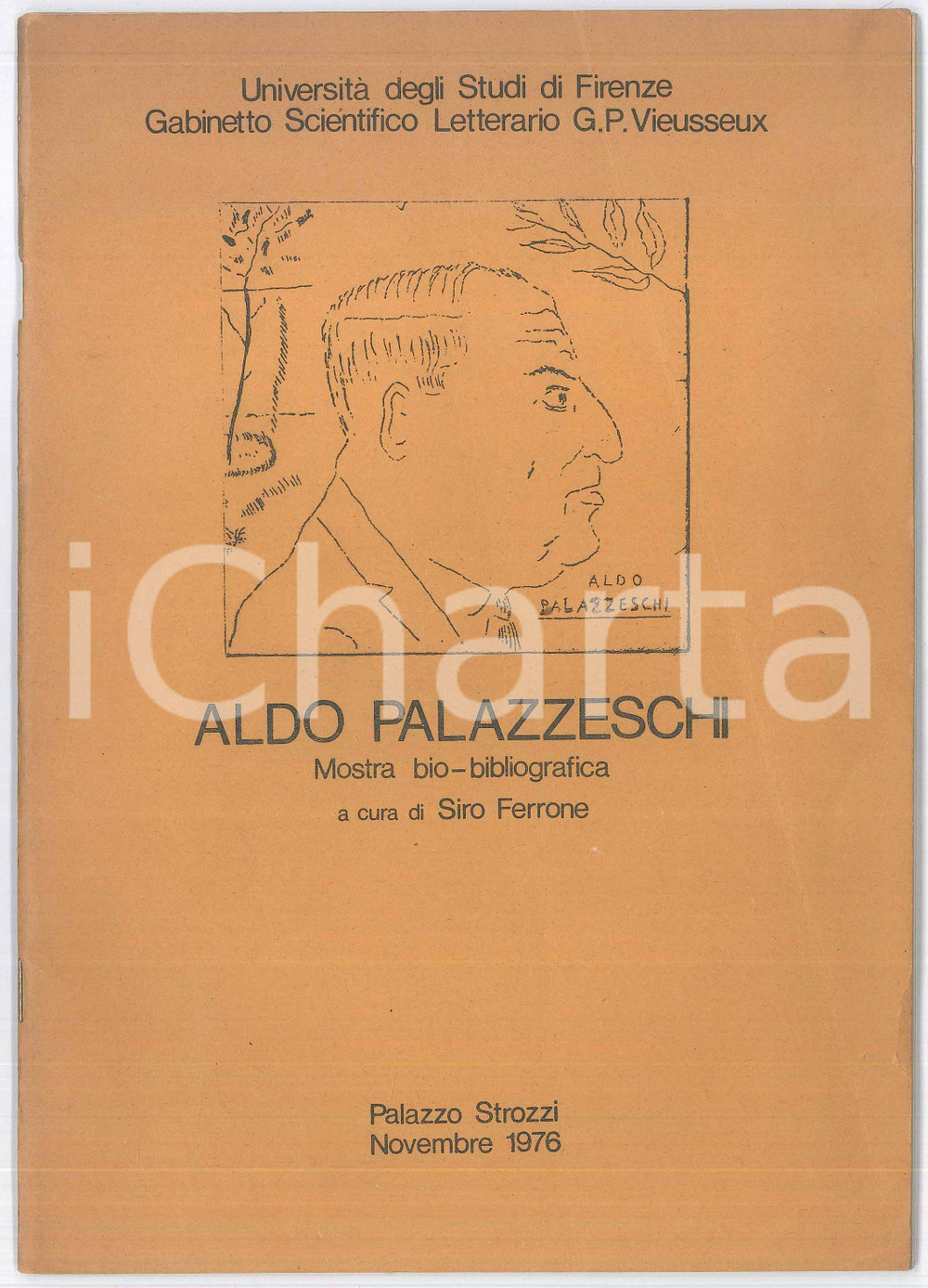 Libro, pubblicazione d epoca 1976 FIRENZE Catalogo mostra su Aldo PALAZZESCHI a Palazzo Strozzi 46 pp. 1