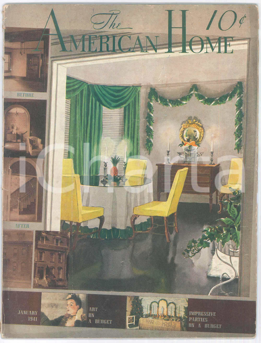 Giornale, rivista storica January 1941  THE AMERICAN HOUSE  Christmas Decorations Magazine 1