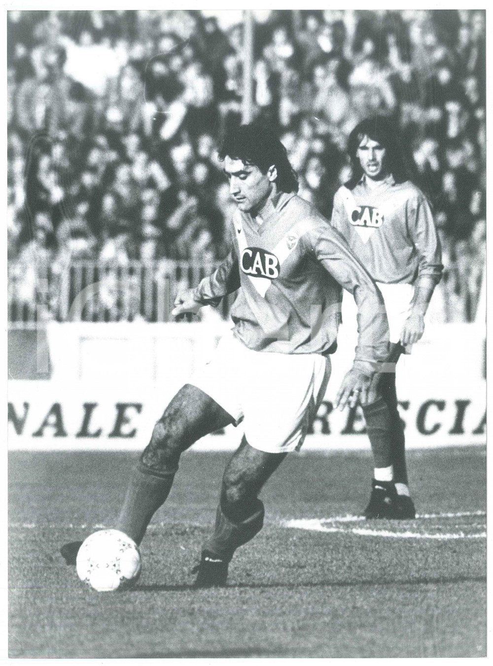 Fotografia d epoca originale 1991 BRESCIA CALCIO Luciano DE PAOLA Luca LUZARDI durante partita Foto 17x24 1