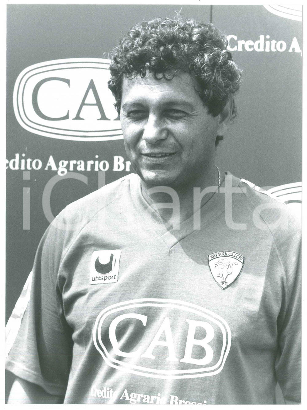 Fotografia d epoca originale 1992 BRESCIA CALCIO Mircea LUCESCU Ritratto dell allenatore  Foto 18x23 cm 1