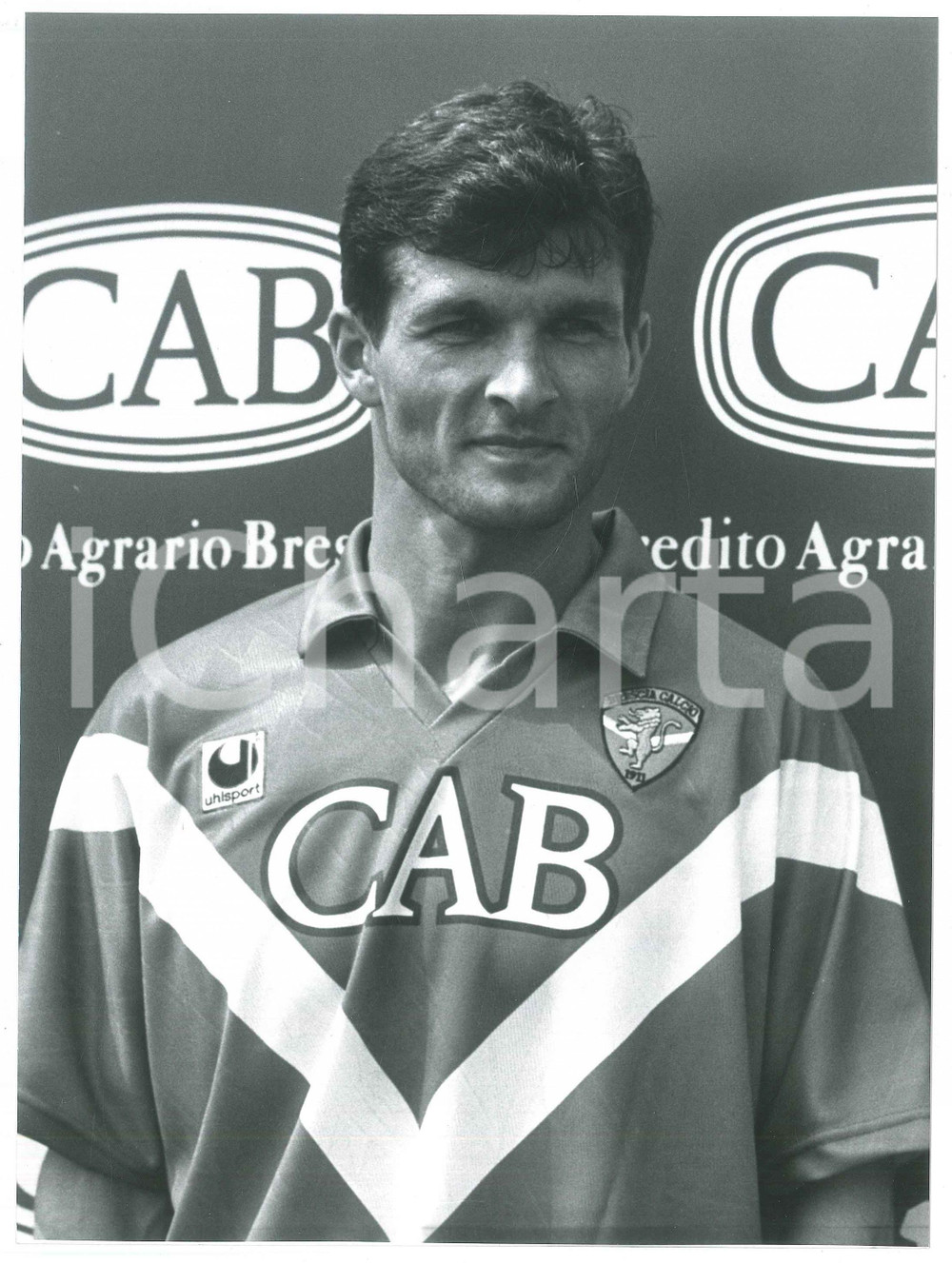 Fotografia d epoca originale 1992 BRESCIA CALCIO Ioan SABAU Ritratto del calciatore  Foto 18x23 cm 1