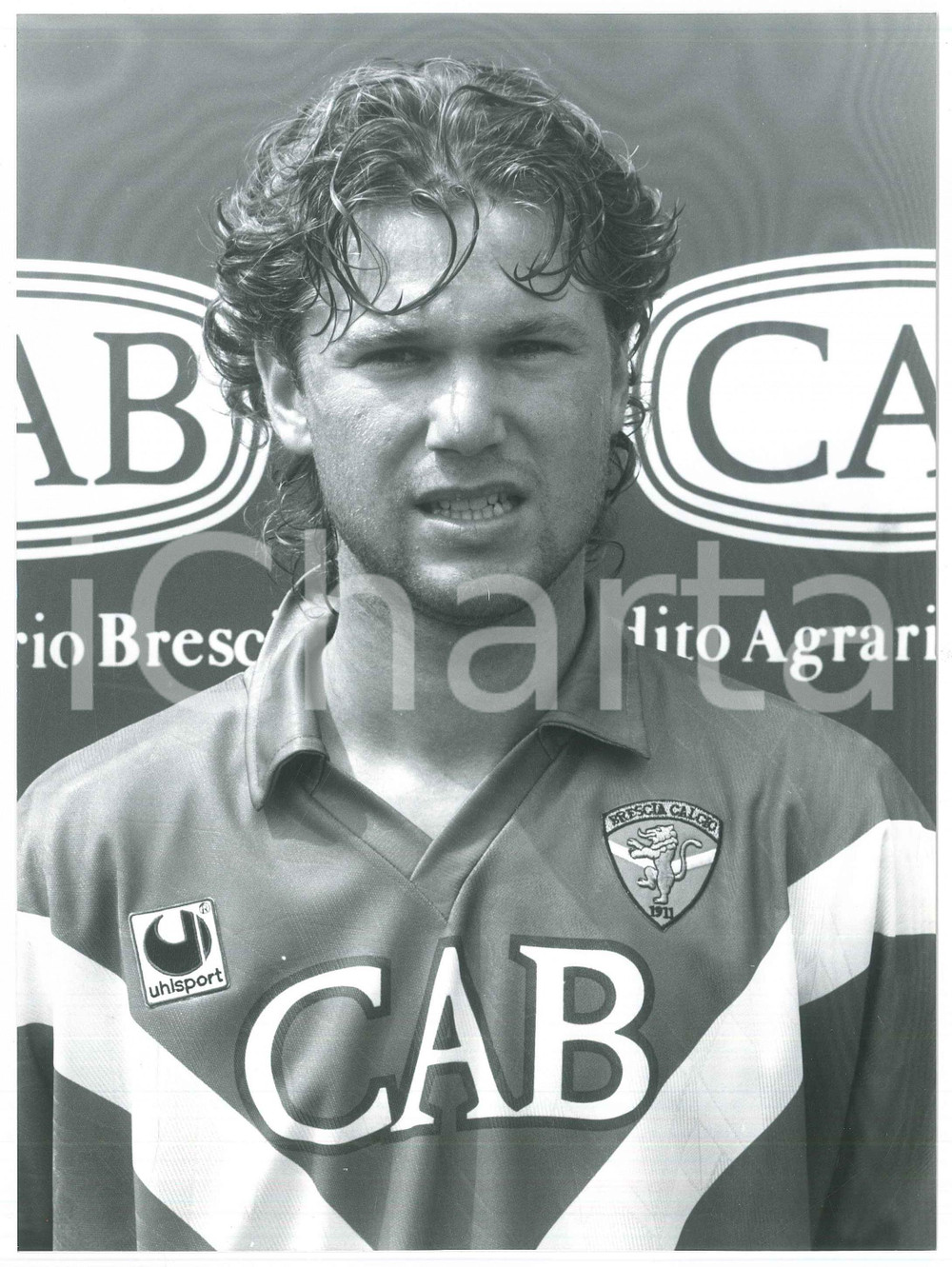 Fotografia d epoca originale 1992 BRESCIA CALCIO Florin RADUCIOIU Ritratto del calciatore  Foto 18x23 cm 1