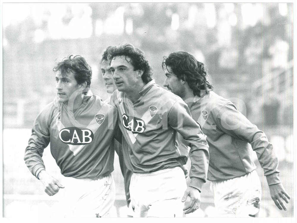Fotografia d epoca originale 1991 BRESCIA CALCIO Maurizio GANZ Stefano BONOMETTI Daniele CARNASCIALI 1