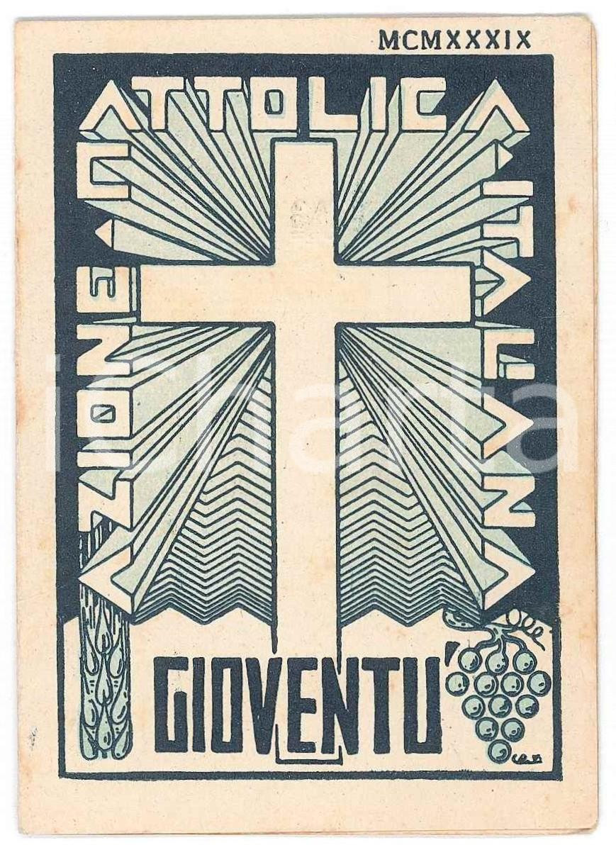 Oggetto da collezione cartaceo 1939 GENOVA Ass. Luigi CASTAGNA  Tessera AZIONE CATTOLICA ITALIANA GIOVENTU 1