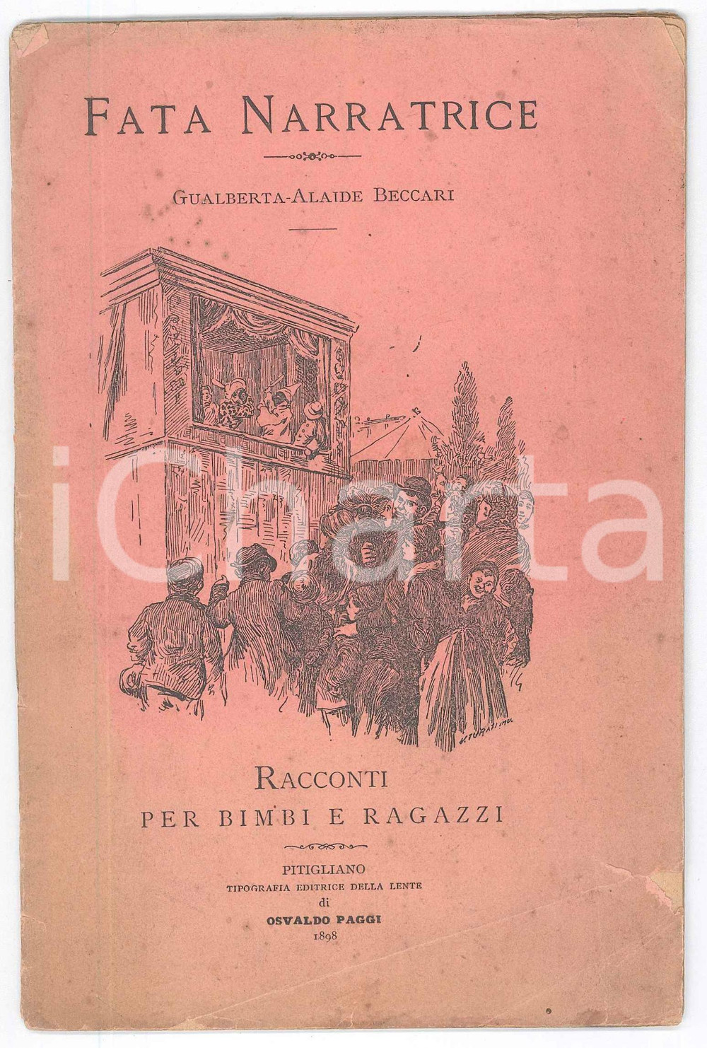 Libro, pubblicazione d epoca 1898 GualbertaAlaide BECCARI Racconti di Natale Capo d Anno ed Epifania 1