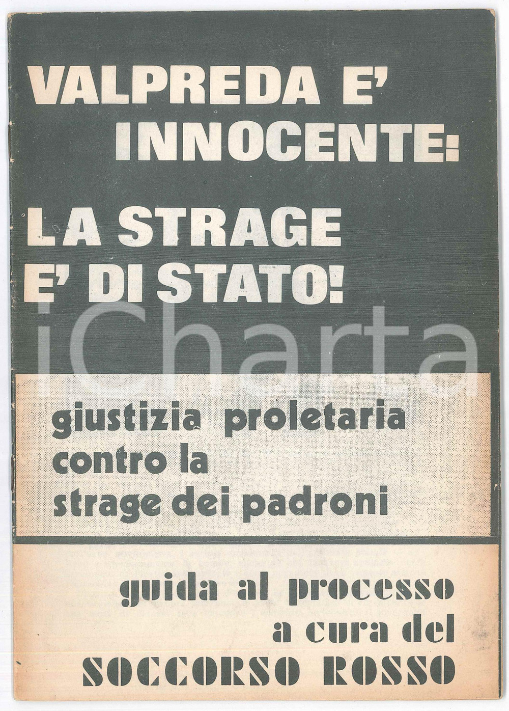 Libro, pubblicazione d epoca 1971 SOCCORSO ROSSO Valpreda Ã¨ innocente  Guida al processo 31 pp. RARO 1