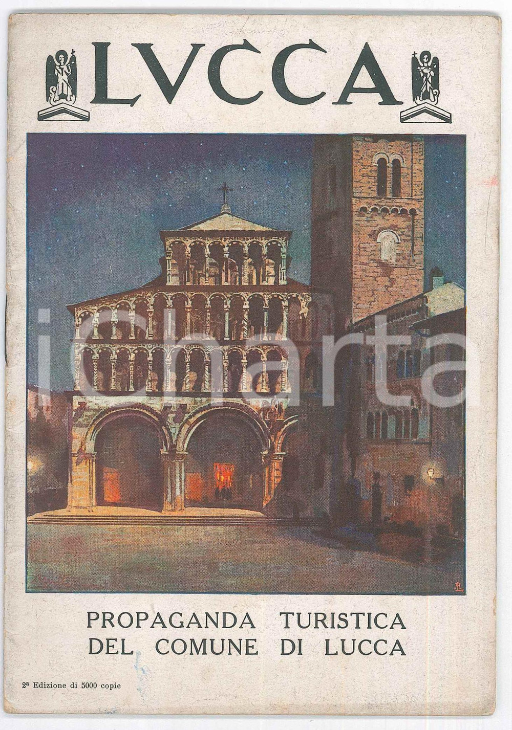 Materiale pubblicitario d’epoca 1932 TURISMO  LUCCA  Pieghevole ILLUSTRATO ed. Novissima 1