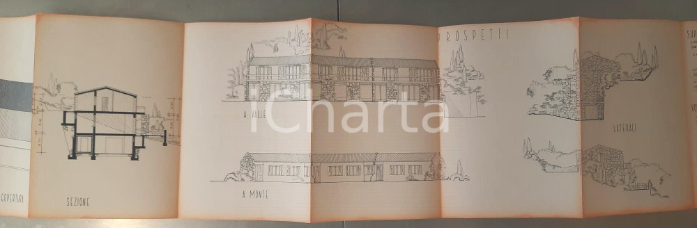 Mappa, planimetria storica 1990 SINNAI CA LocalitÃ  SOLANAS  Progetto per minialloggi  Tipologia C 1