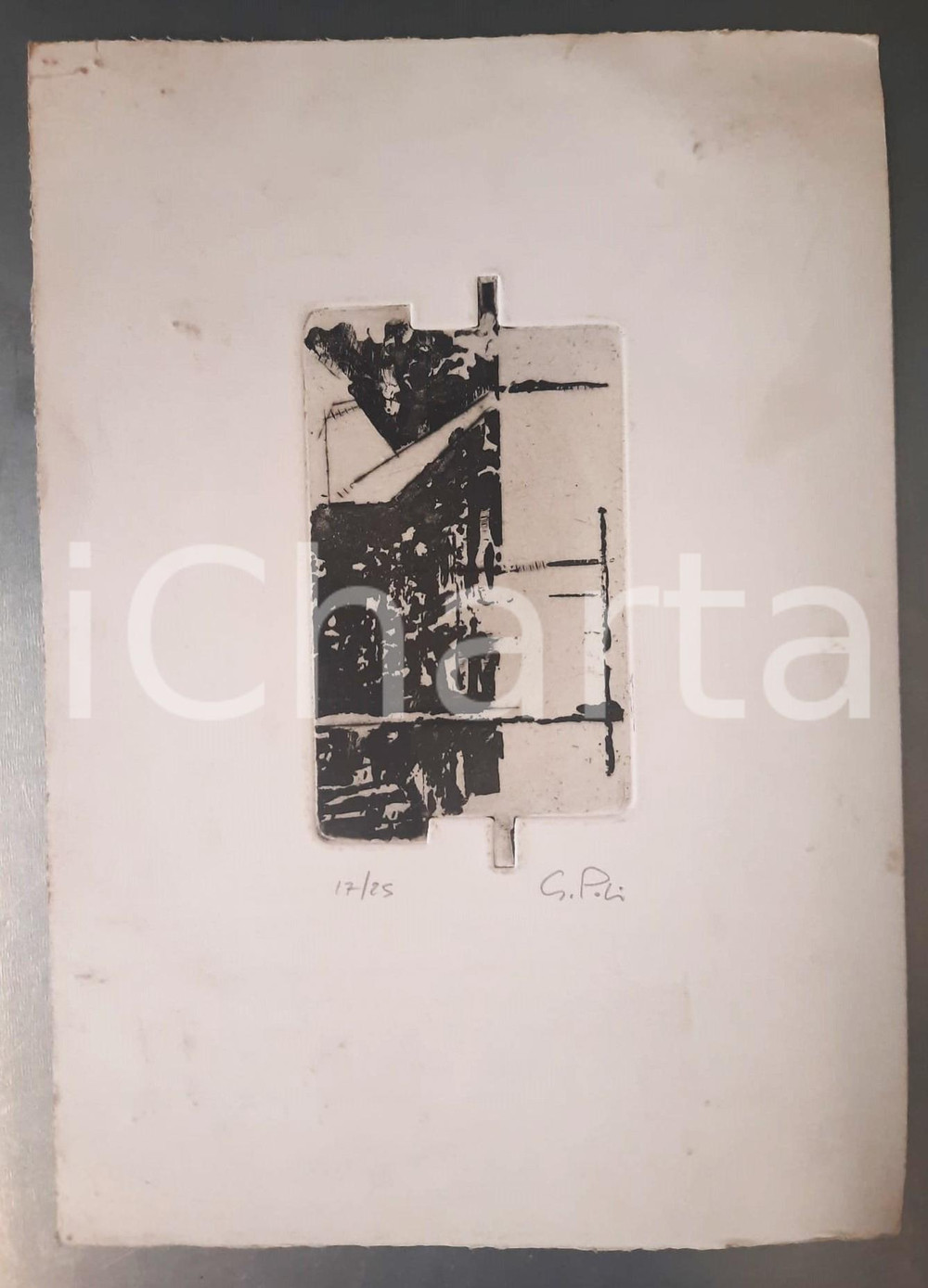 Opera d’arte autentica 1980 ca MILANO Artista Gabriele POLI  Senza titolo Litografia 17/25 AUTOGRAFO 1