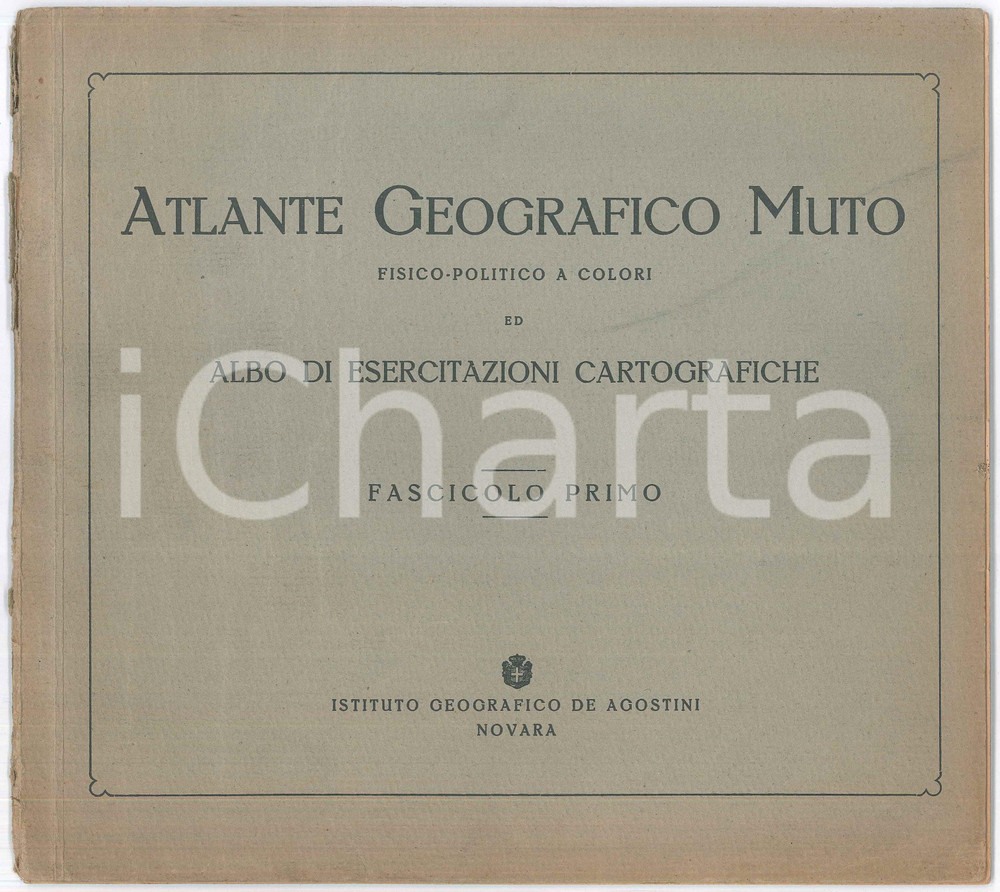 Libro, pubblicazione d epoca 1937 Atlante Geografico Muto  Albo esercitazioni  Europa  Fasc. I DE AGOSTINI 1