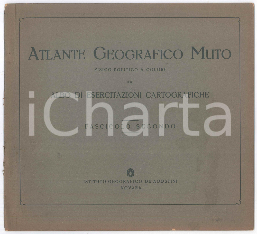 Libro, pubblicazione d epoca 1938 Atlante Geografico Muto  Albo esercitazioni  Mondo  Fasc. II DE AGOSTINI 1