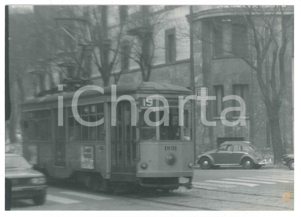 Fotografia d epoca originale 1970 ca ATM MILANO Tram 19 direzione NEGRELLI Foto 15x10 cm 1